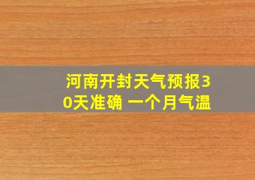 河南开封天气预报30天准确 一个月气温